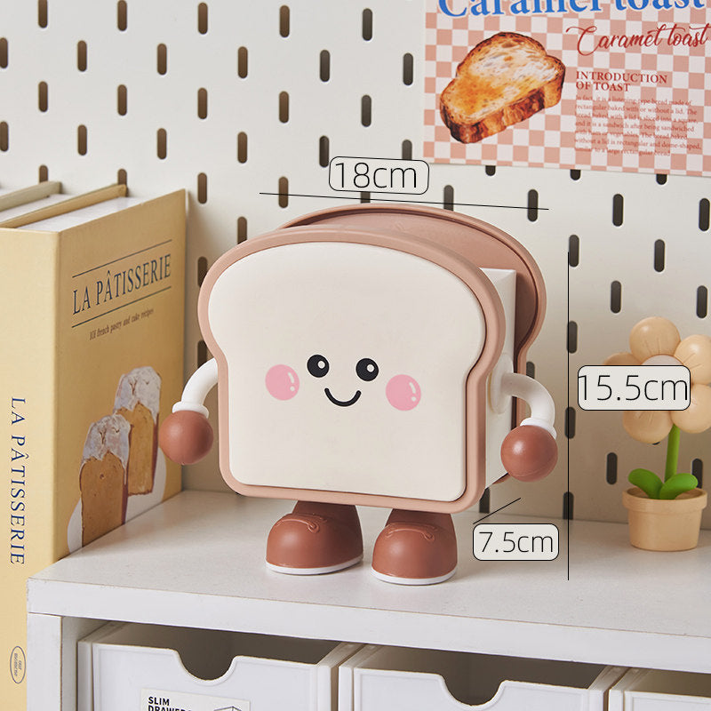 Kawaii "Foodie Friend" Desktop Stationery Organizer - Whimsical Bread, Biscuit & Chocolate Desk Decor for Students & Office