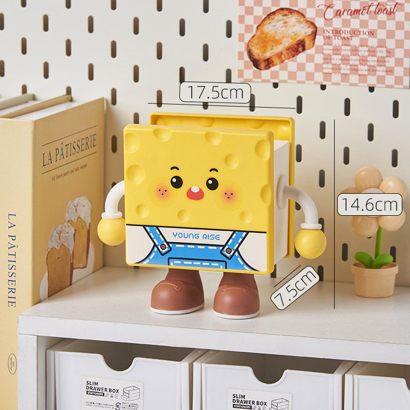 Kawaii "Foodie Friend" Desktop Stationery Organizer - Whimsical Bread, Biscuit & Chocolate Desk Decor for Students & Office