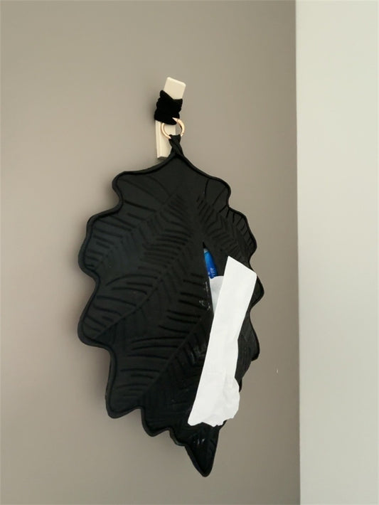 Leaf-Shaped Hanging Tissue Holder - Wall-Mounted Tissue Organizer for Room & Bathroom