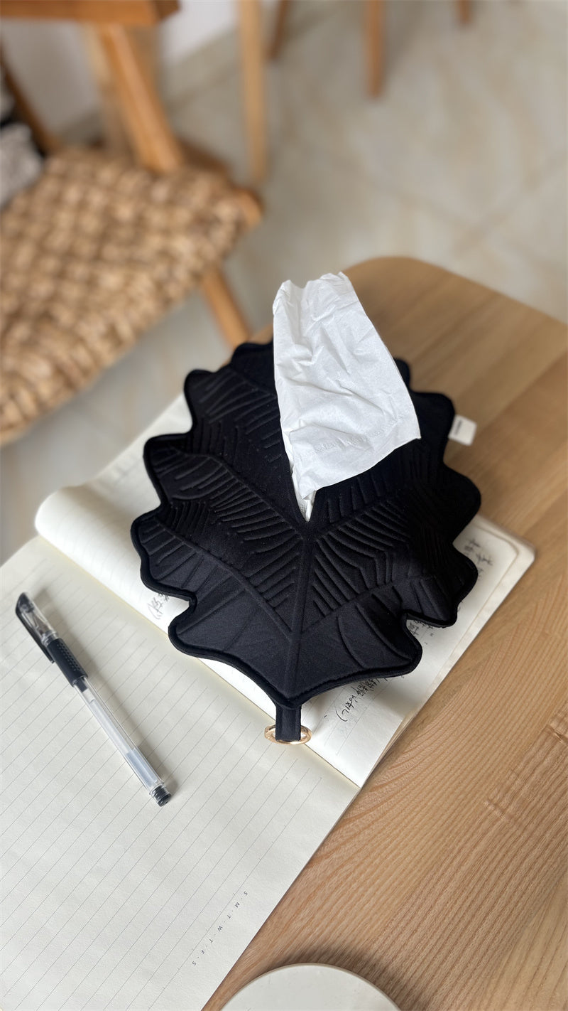 Leaf-Shaped Hanging Tissue Holder - Wall-Mounted Tissue Organizer for Room & Bathroom