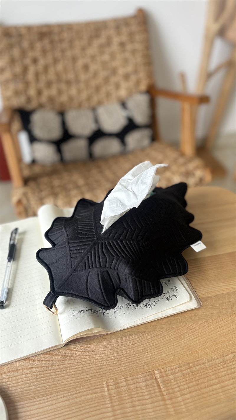 Leaf-Shaped Hanging Tissue Holder - Wall-Mounted Tissue Organizer for Room & Bathroom