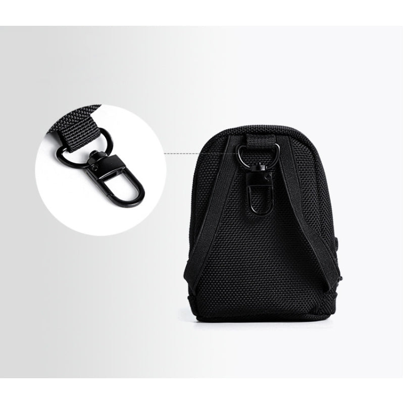 Mini Backpack Style Zipper Coin Purse, Small Oxford Fabric Keychain Pouch