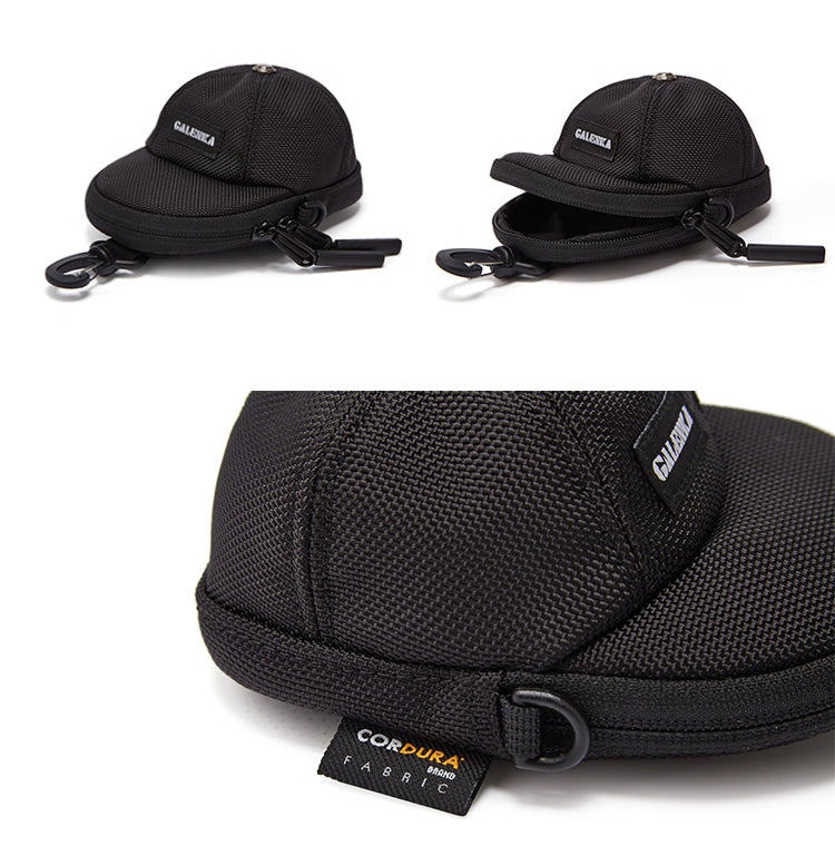 Mini Canvas Baseball Cap Pouch - Versatile Keychain Wallet For Coins & Essentials