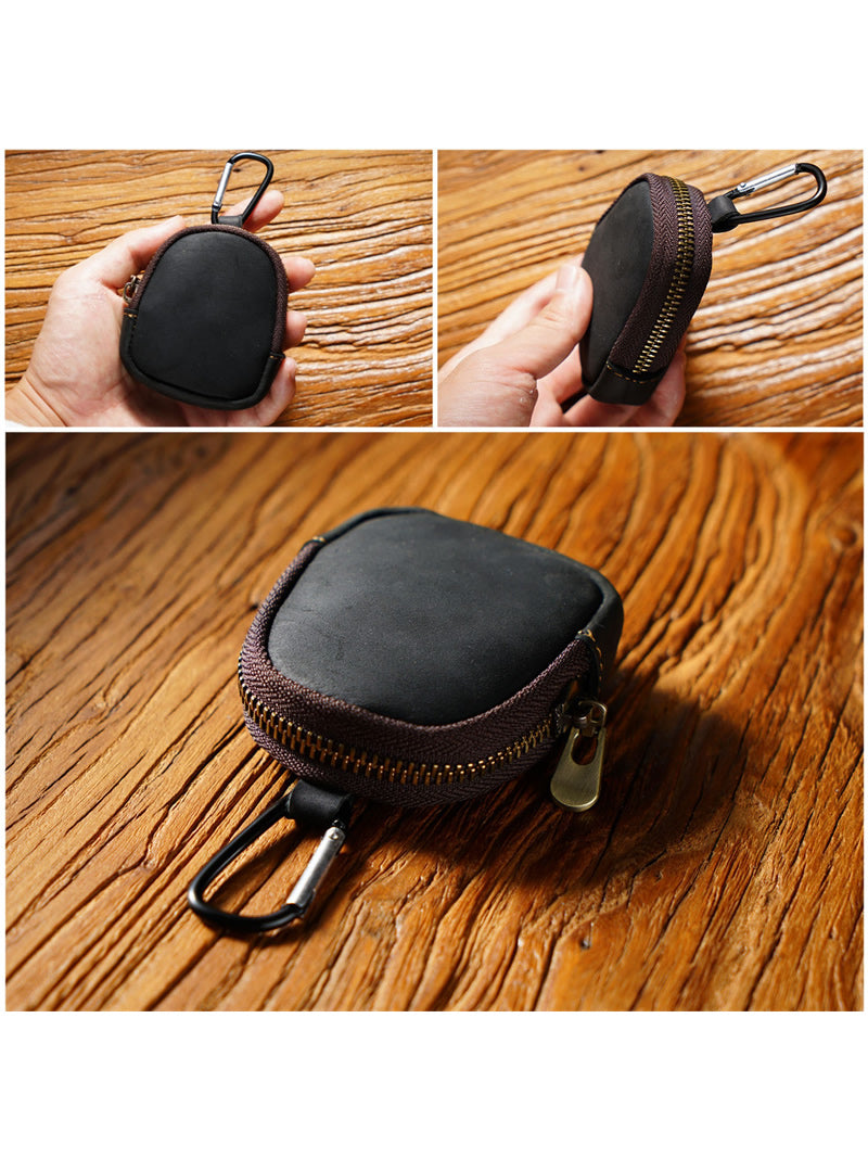 Mini Cowhide Backpack-Shaped Coin Purse - Keychain Bag & Earphone Pouch