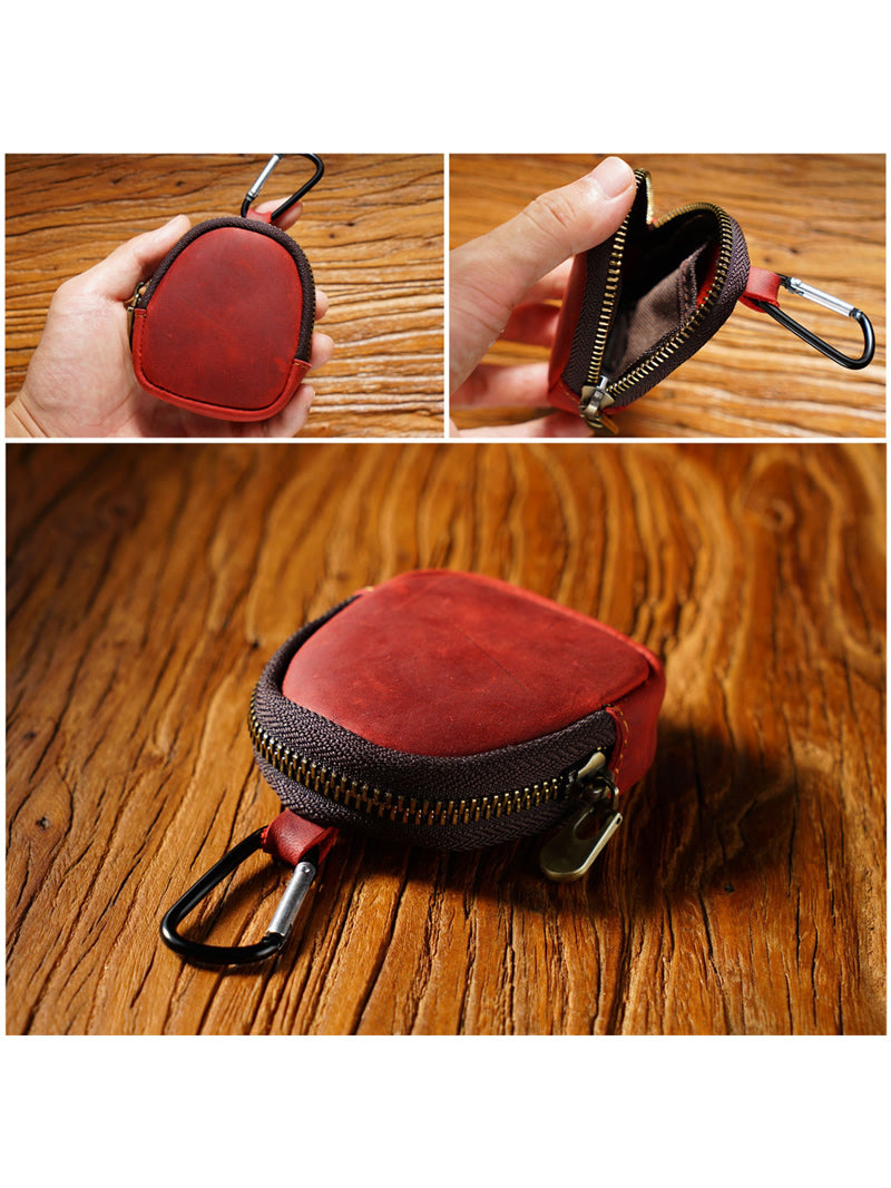 Mini Cowhide Backpack-Shaped Coin Purse - Keychain Bag & Earphone Pouch