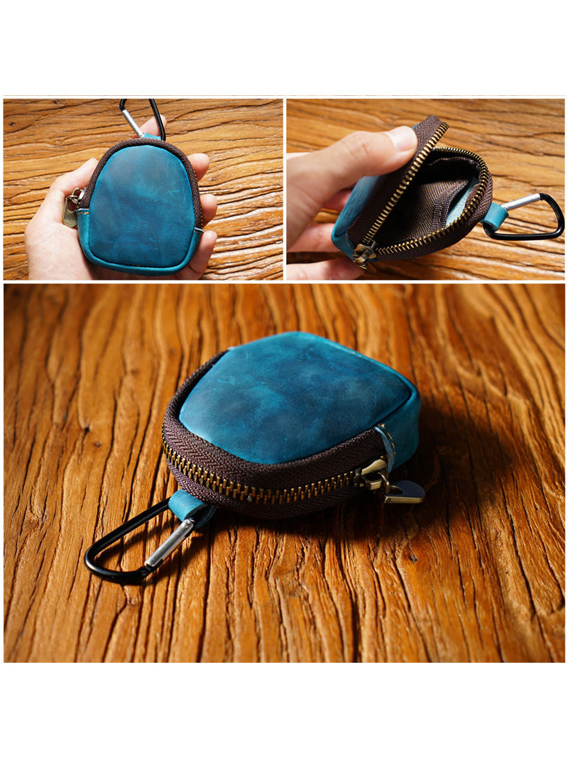 Mini Cowhide Backpack-Shaped Coin Purse - Keychain Bag & Earphone Pouch