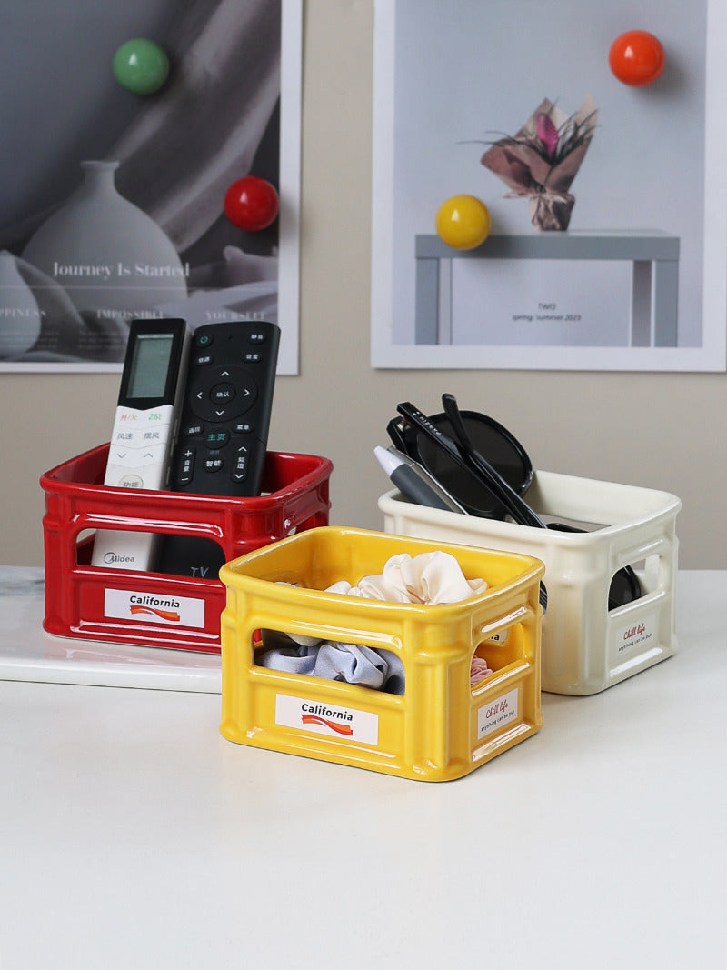 Computer Storage Basket Mini Shopping Basket Desktop Organizer - Office Desktop Storage Organi ...
