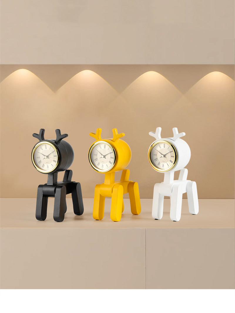 Minimalist Deer Desk Clock - Elegant Animal-Shaped Analog Clock