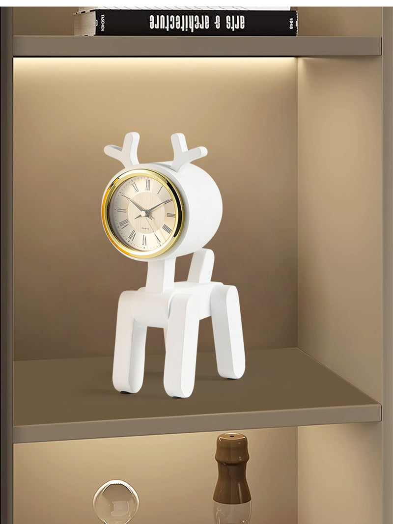 Minimalist Deer Desk Clock - Elegant Animal-Shaped Analog Clock