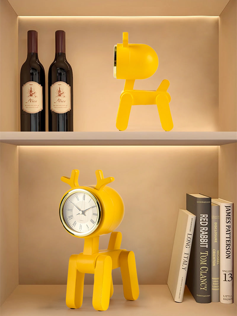 Minimalist Deer Desk Clock - Elegant Animal-Shaped Analog Clock