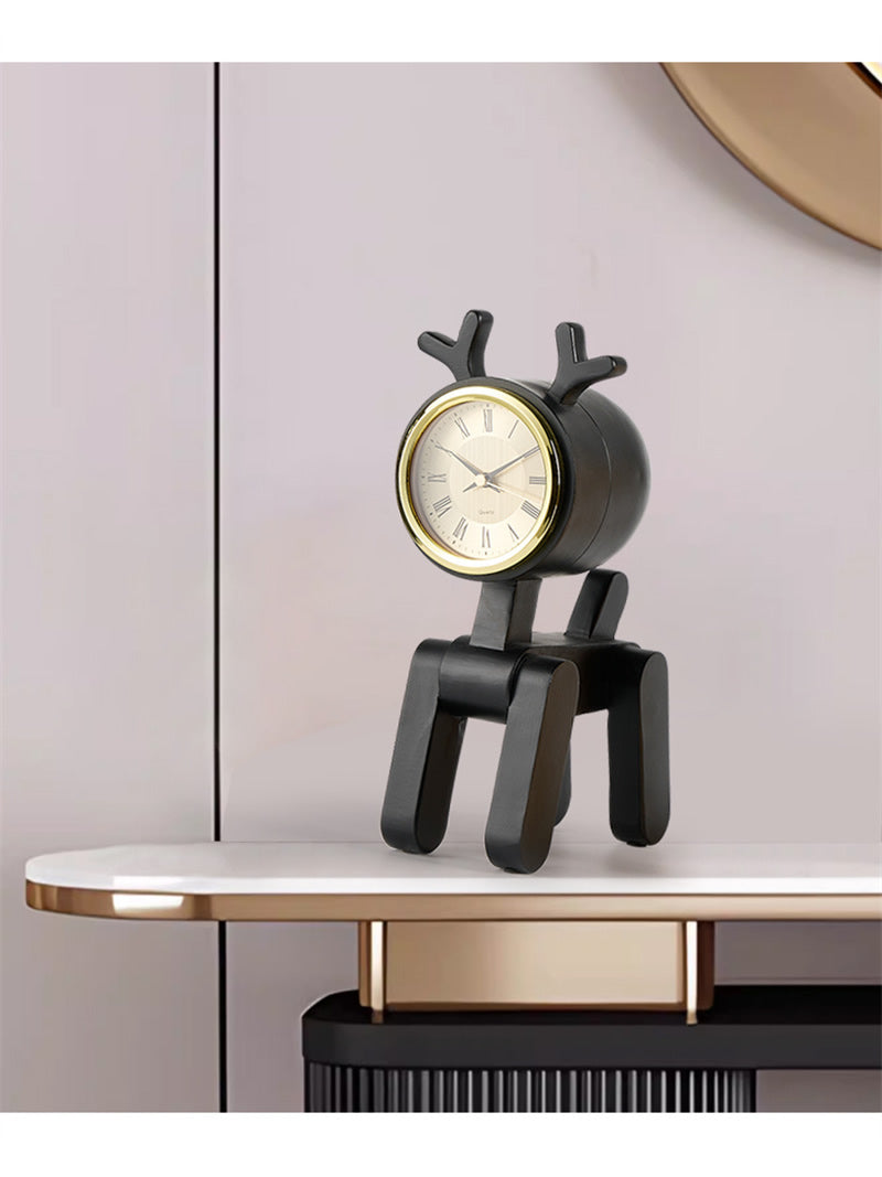 Minimalist Deer Desk Clock - Elegant Animal-Shaped Analog Clock