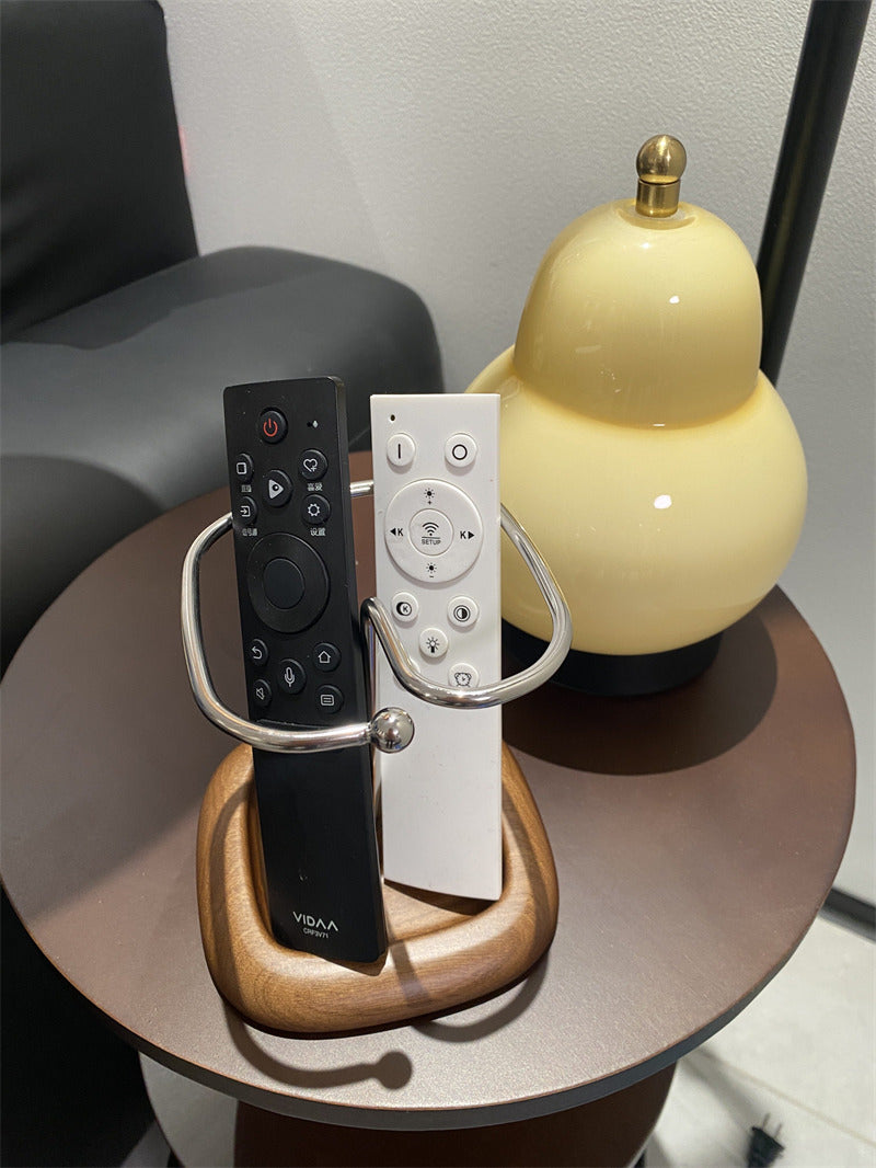 Minimalist TV Remote Caddy with Walnut Base,Wooden Remote Control Holder, Desk Organizer,Pen Holder