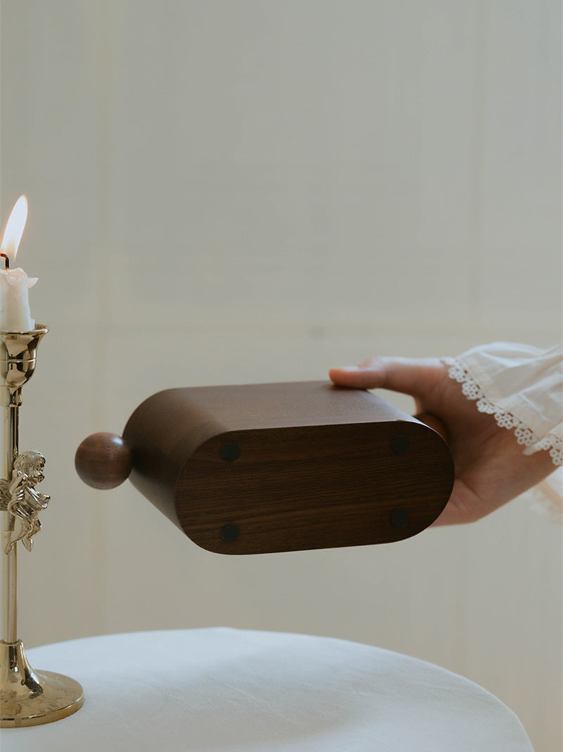 Minimalist Walnut Pen Holder & Desk Organizer - Dual-Slot Wooden Storage Box for Office & Home