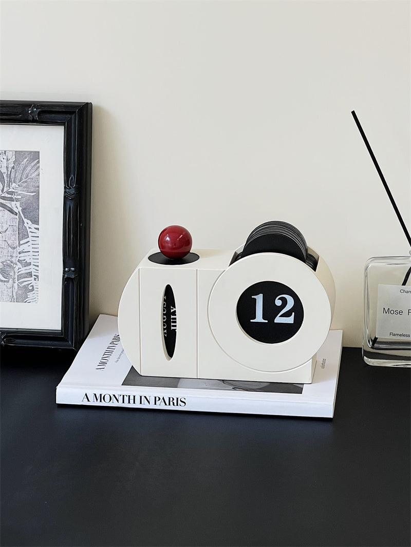 Modern Minimalist Art Manual Perpetual Calendar - Stylish Office Desk Decor