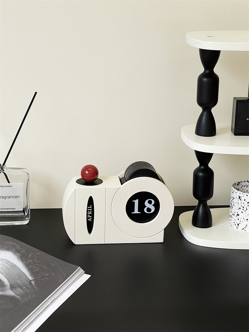 Modern Minimalist Art Manual Perpetual Calendar - Stylish Office Desk Decor