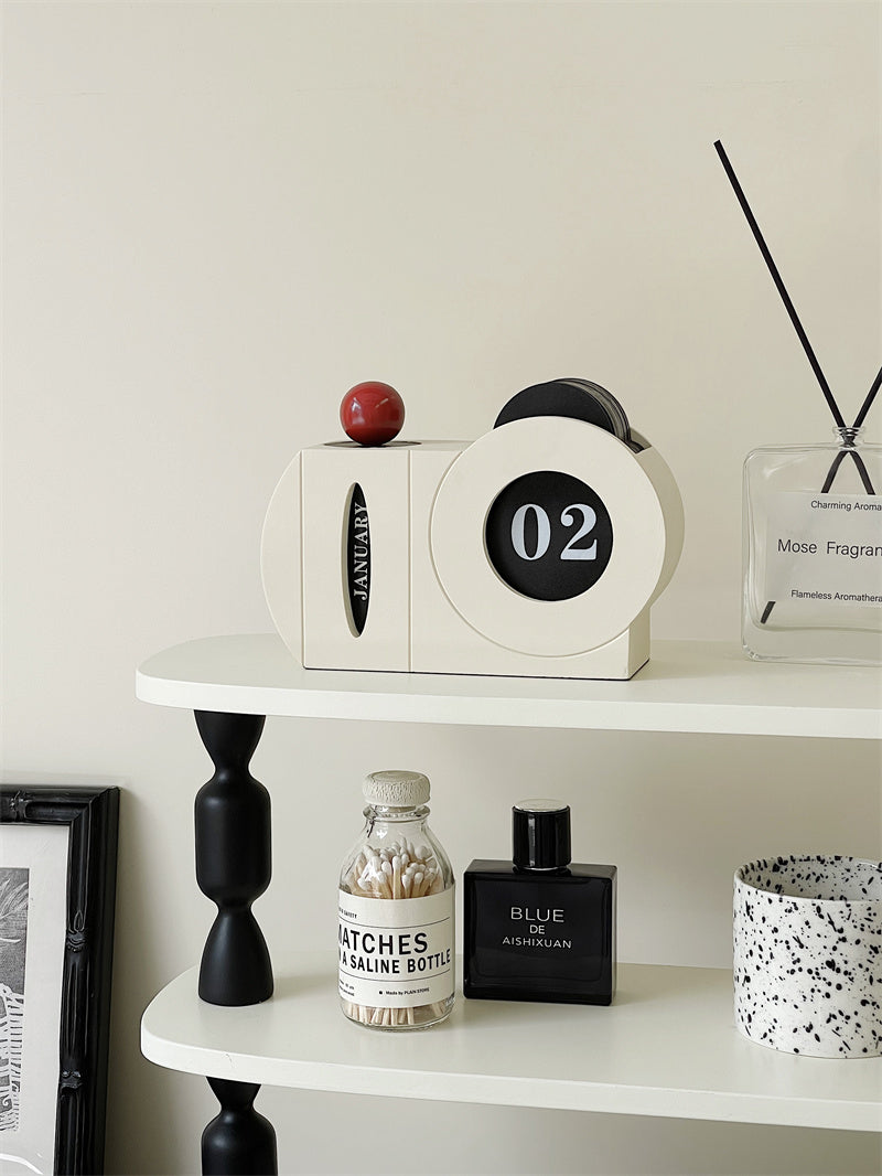 Modern Minimalist Art Manual Perpetual Calendar - Stylish Office Desk Decor
