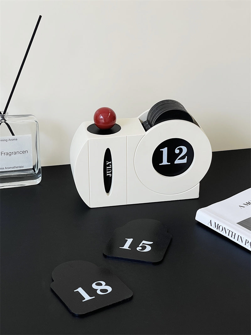 Modern Minimalist Art Manual Perpetual Calendar - Stylish Office Desk Decor