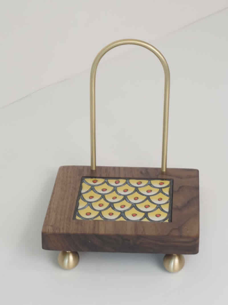 Modern Office Wood & Brass Bookend - Stylish Book Organization