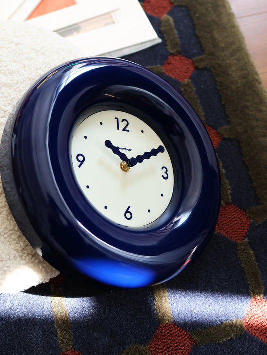 Sapphire Color Bubble Donut Wall Clock - Round Silent Art Clock for Home&Office Decor