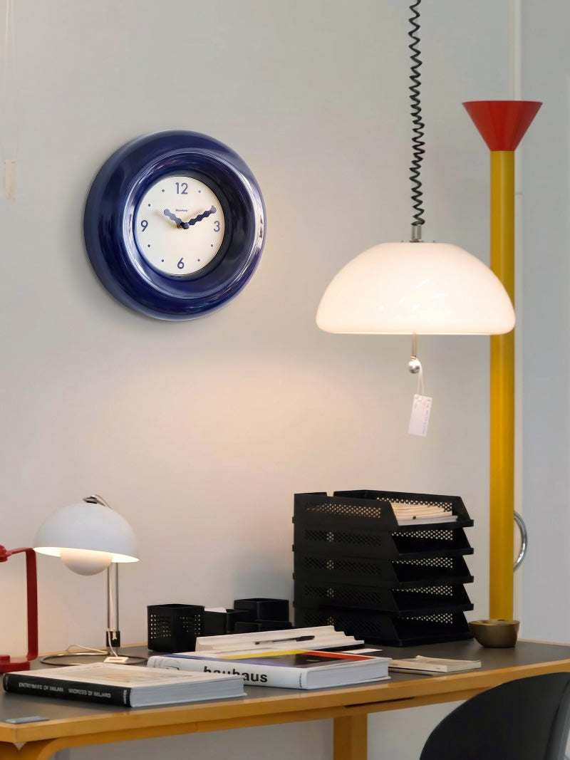 Sapphire Color Bubble Donut Wall Clock - Round Silent Art Clock for Home&Office Decor