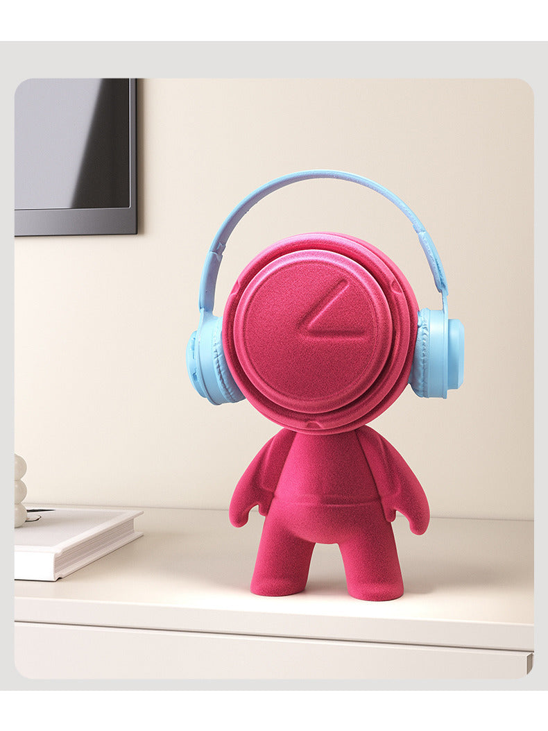 Novelty doll with headphones art ornaments, holiday gifts, home decoration ornaments