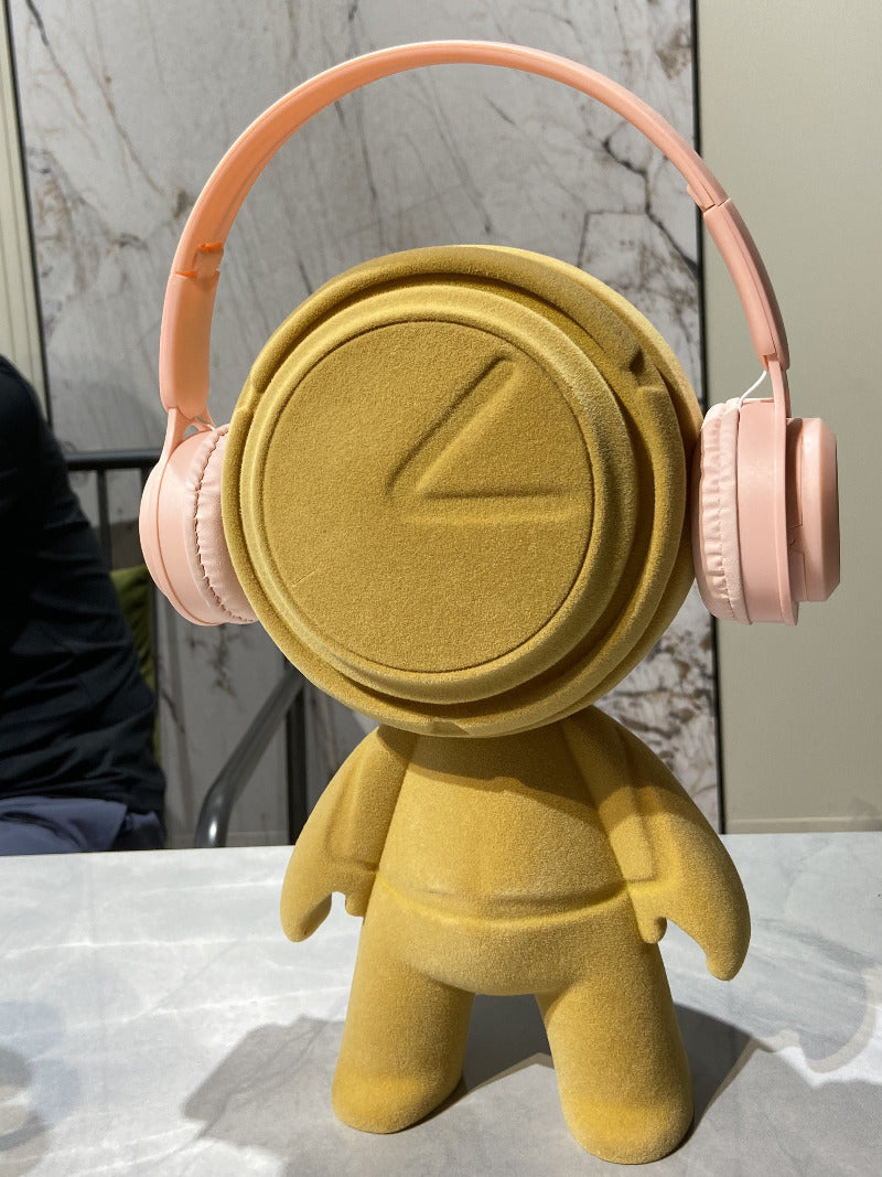 Novelty doll with headphones art ornaments, holiday gifts, home decoration ornaments