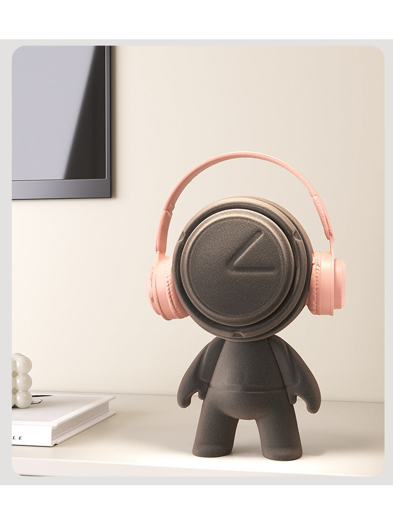 Novelty doll with headphones art ornaments, holiday gifts, home decoration ornaments