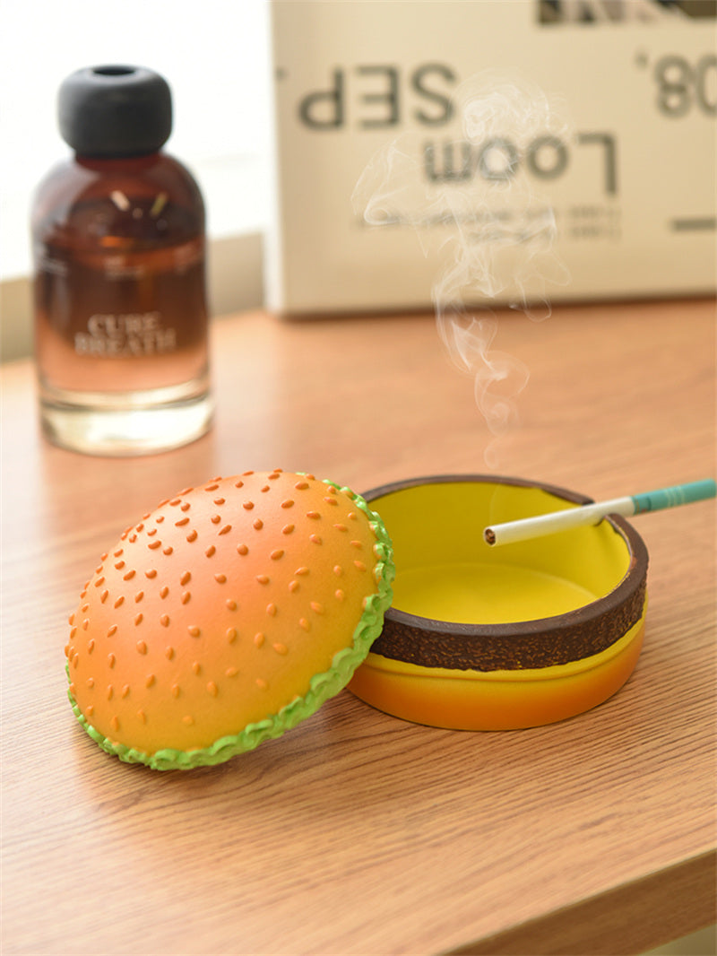 Novelty Hamburger - Shaped Ashtray, Fun Resin Cigarette Ash Holder