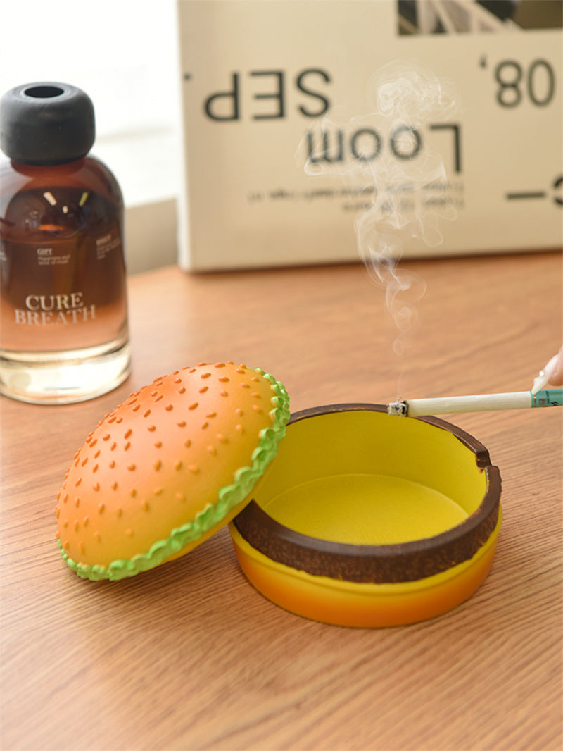 Novelty Hamburger - Shaped Ashtray, Fun Resin Cigarette Ash Holder