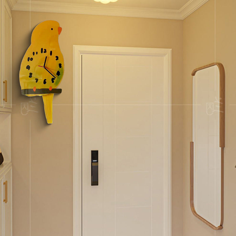 Parrot Pendulum Wall Clock: Whimsical Timepiece with a Swinging Tail ...