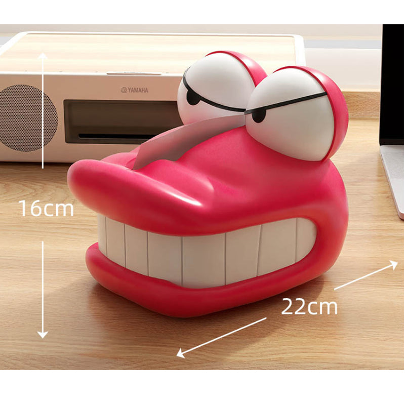 Pink Evil-Eyed Crocodile Tissue Box  - Playful Cartoon Bedroom & Office Decor