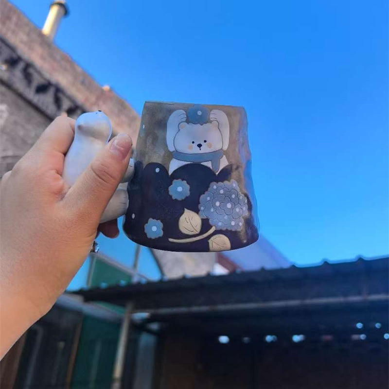 Polar Bear Ceramic Mug, Cute Animal - Themed Coffee Cup with Hand - Painted Design