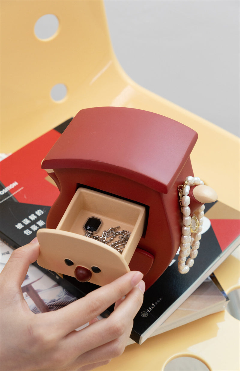 Premium Cartoon Jewelry Box For Women - Rings & Small Accessories Organizer With 2 Drawers
