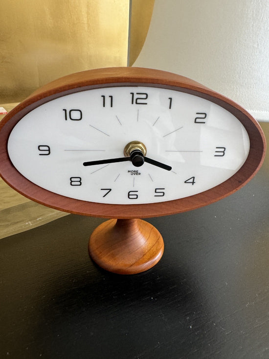 Elegant Wooden Oval Desk Clock: Minimalist Timepiece for Your Workspac ...