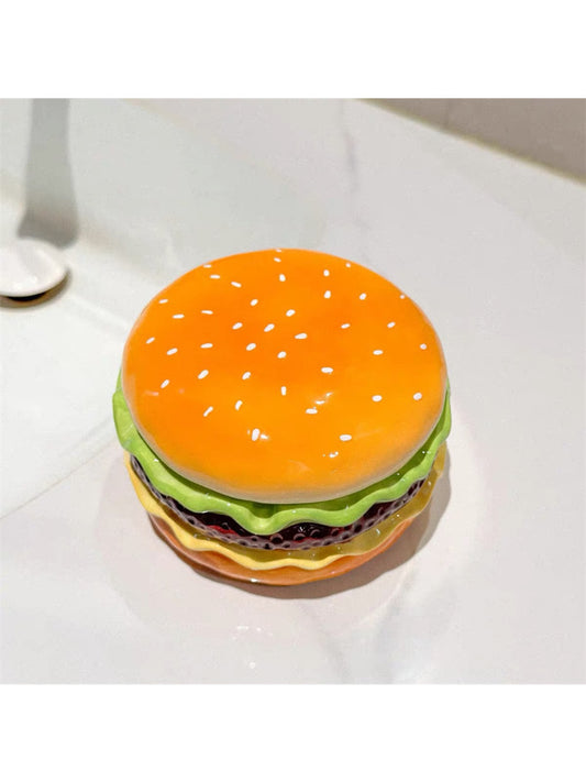 Realistic Hamburger Ceramic Ashtray - Novelty Fast Food Shaped Desk Decor