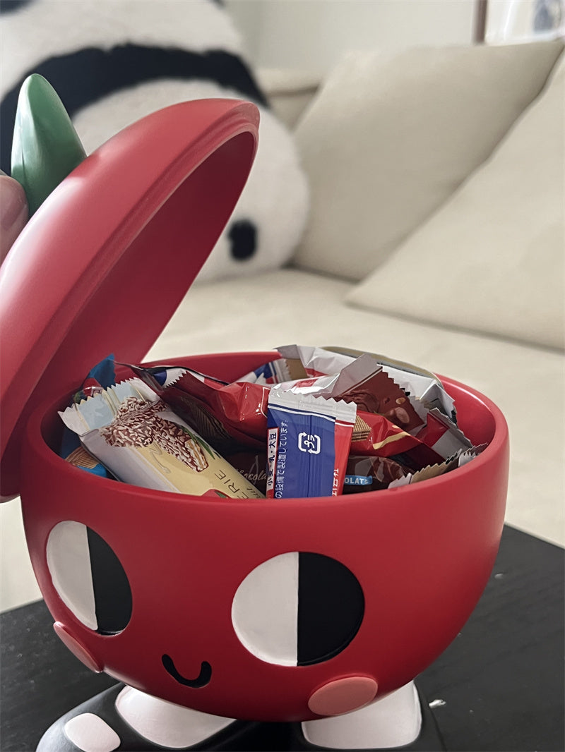 Red Cartoon Apple Storage Jar - Funy Desktop Decoration And Organization