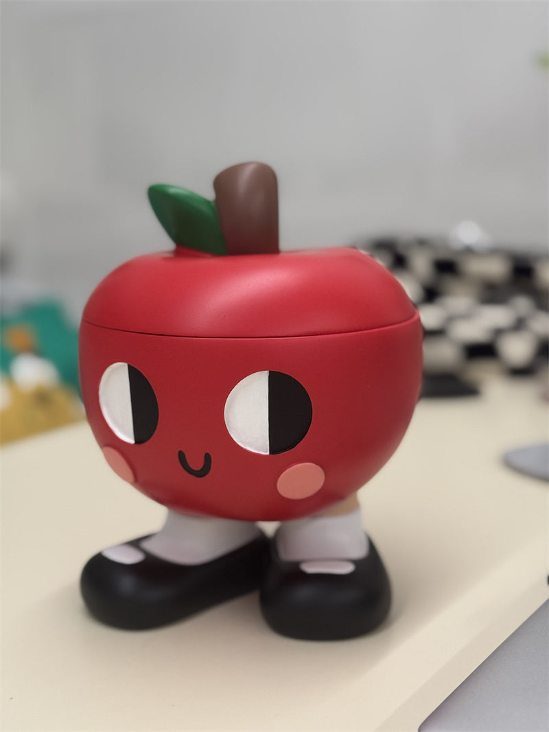 Red Cartoon Apple Storage Jar - Funy Desktop Decoration And Organization