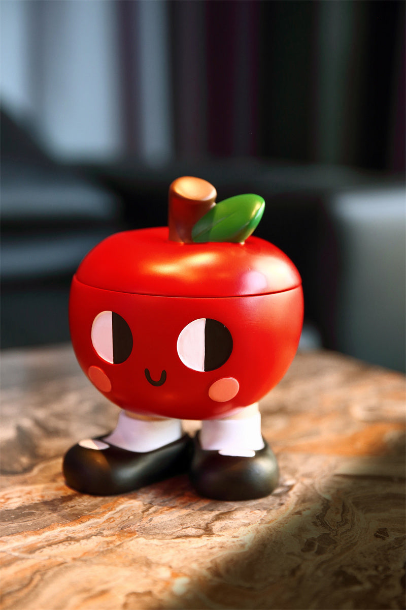 Red Cartoon Apple Storage Jar - Funy Desktop Decoration And Organization