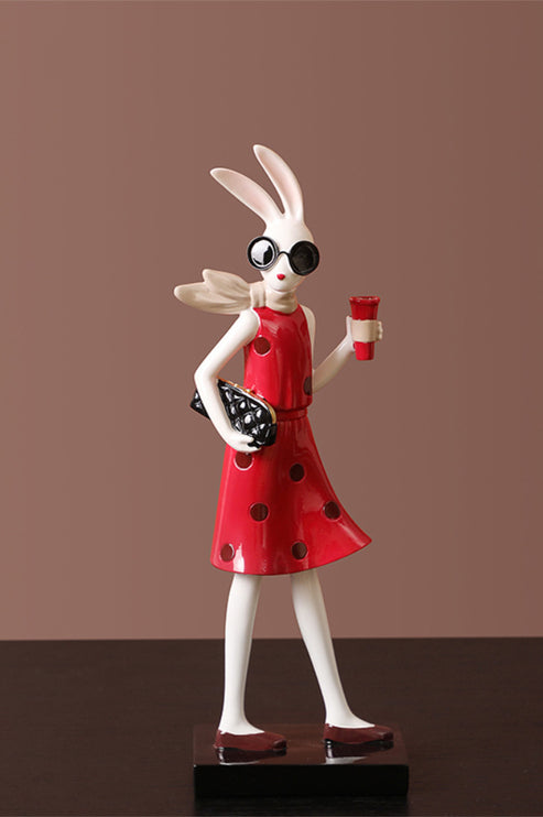 Red Sexy Miss Rabbit Desktop Sculpture Decoration Ornaments – MoreAngle