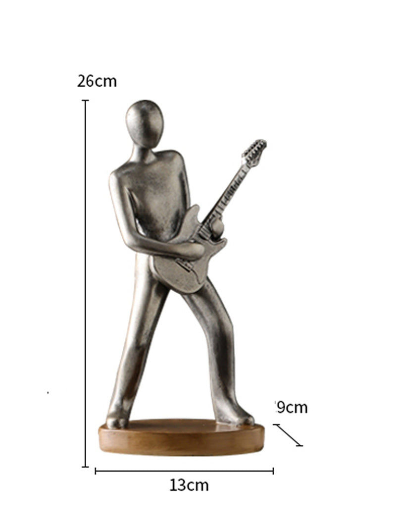 Resin Musician Sculptures - Artistic Home Decor with Cellist, Guitarist & Singer Figurines