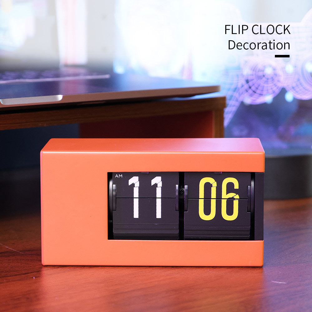 Retro Flip Desk Clock - Automatic Flip Clock, Industrial Style Minimalist Decor