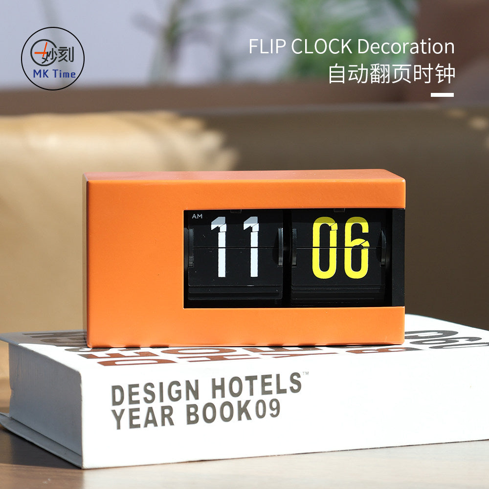 Retro Flip Desk Clock - Automatic Flip Clock, Industrial Style Minimalist Decor