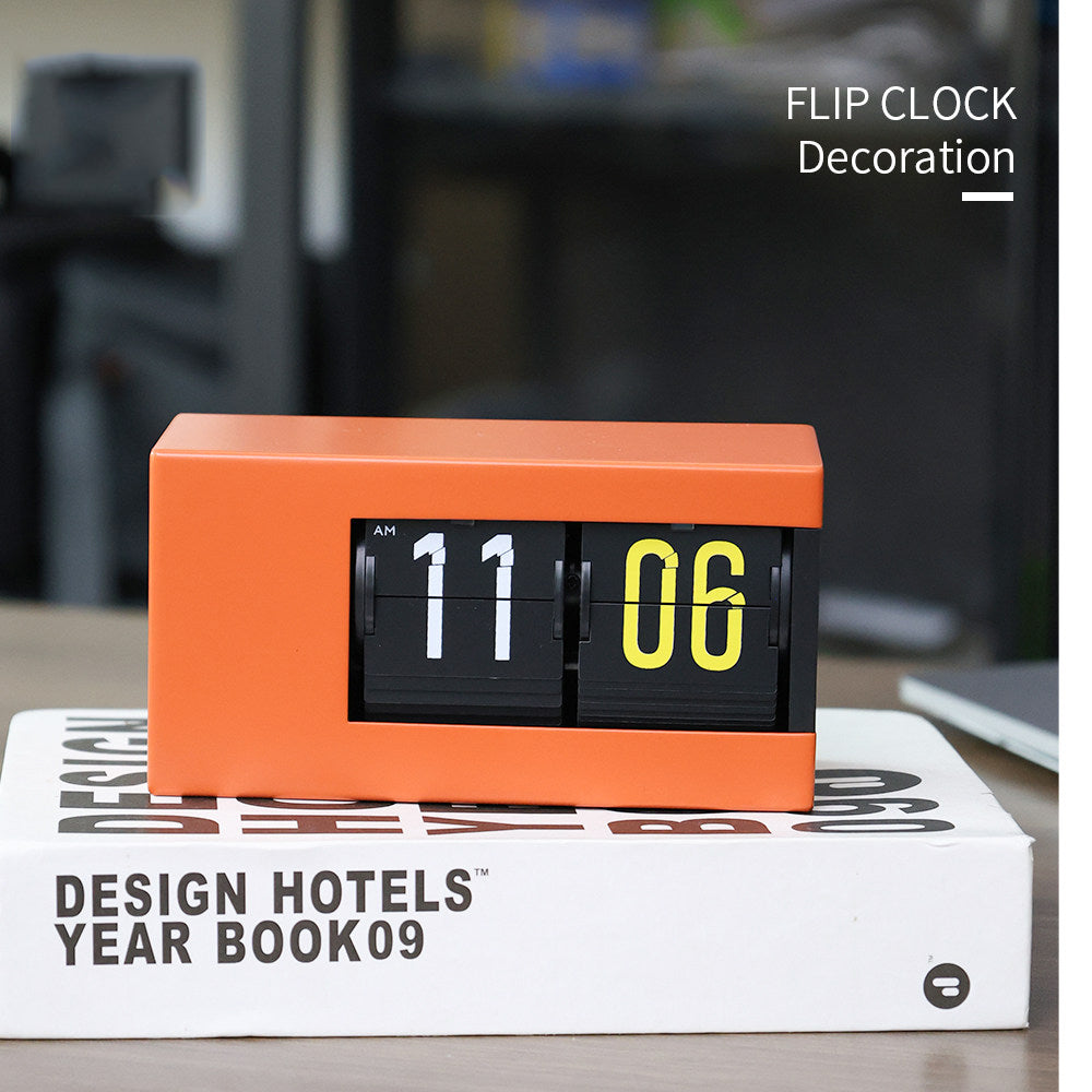 Retro Flip Desk Clock - Automatic Flip Clock, Industrial Style Minimalist Decor