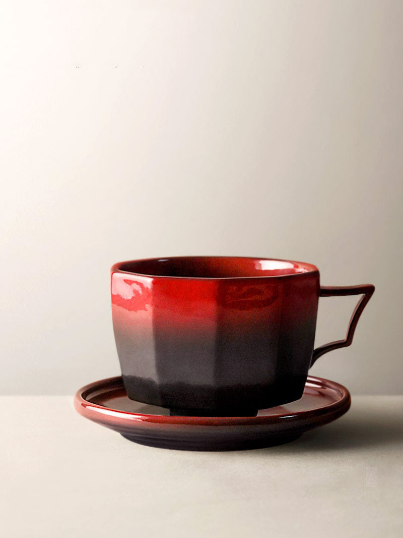 Retro Polygonal Gradient Color Ceramic Coffee Cup