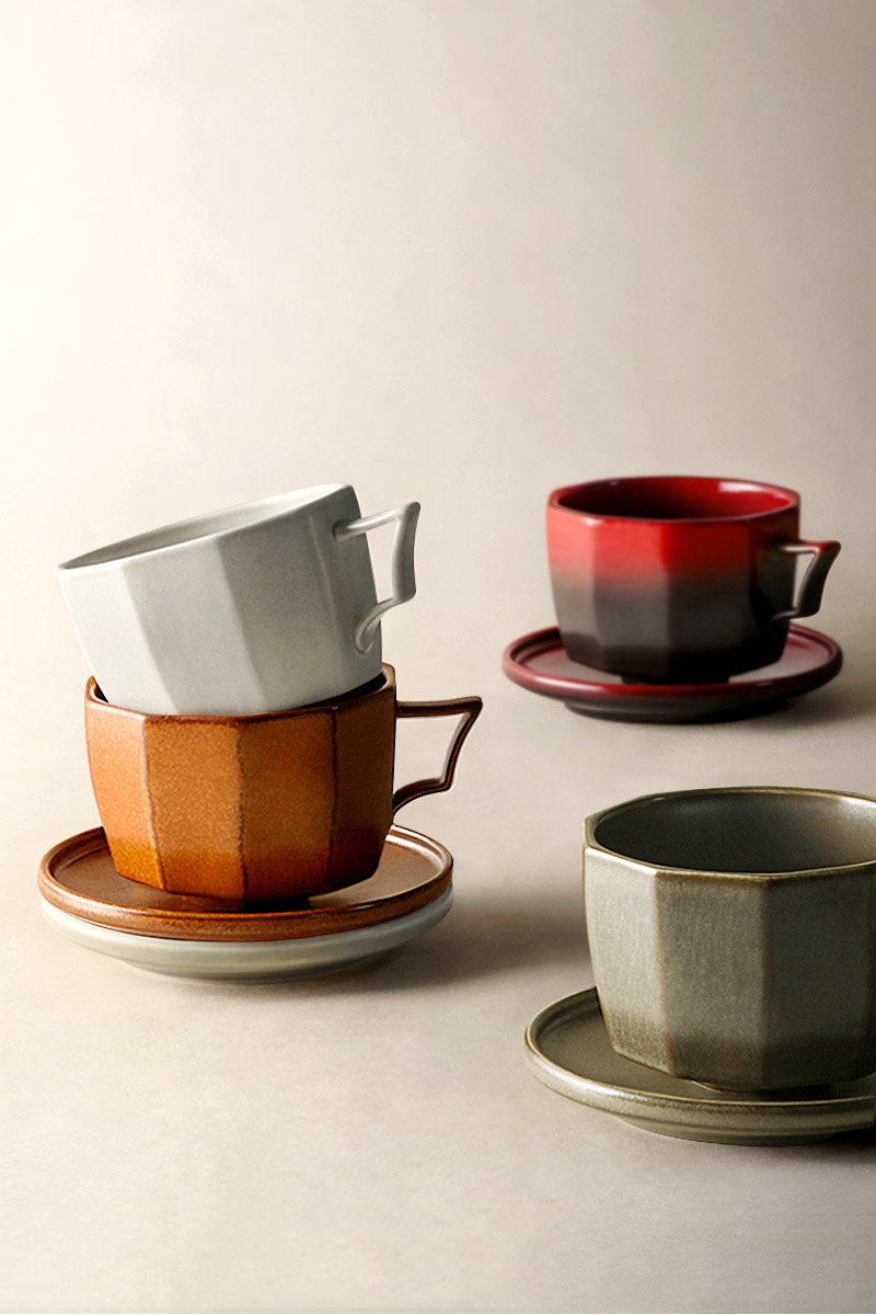 Retro Polygonal Gradient Color Ceramic Coffee Cup