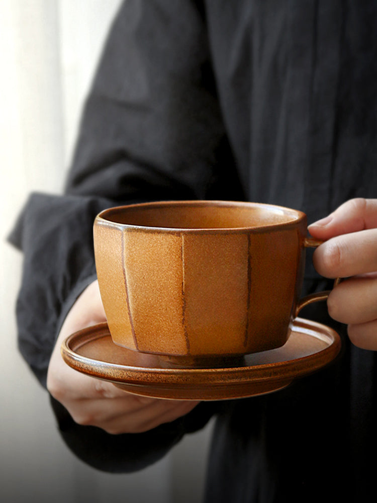 Retro Polygonal Gradient Color Ceramic Coffee Cup
