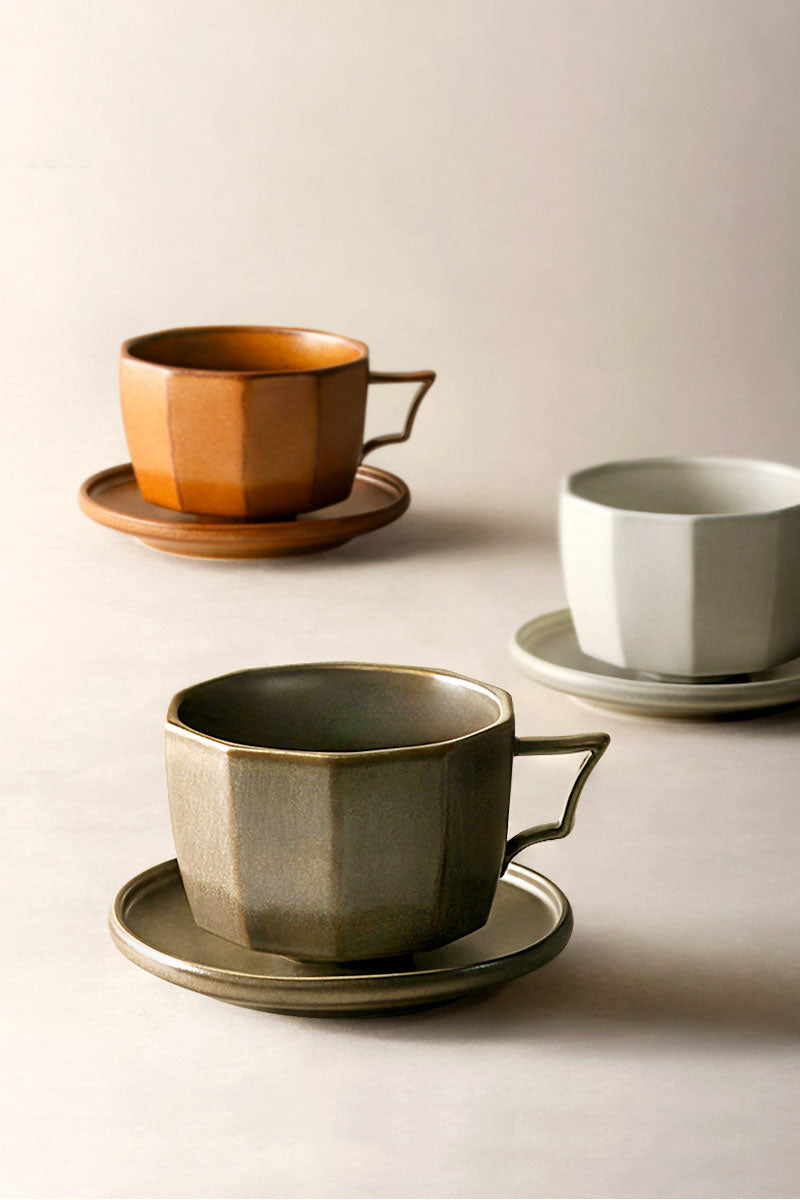 Retro Polygonal Gradient Color Ceramic Coffee Cup