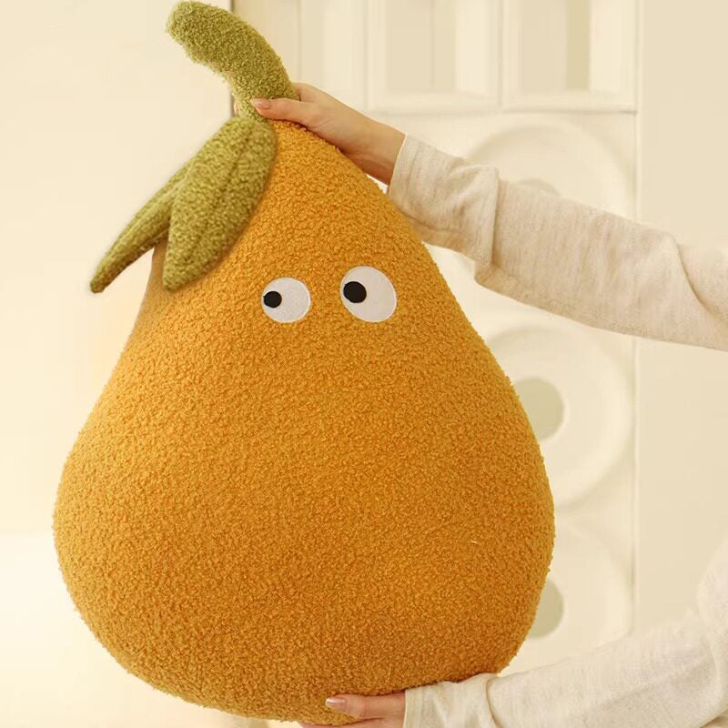 Cute Pear Shaped Plush Pillow - Soft Fruit Throw Pillow for Sofa Bedroom Decor Gift