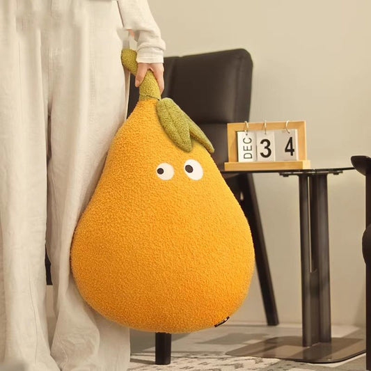 Cute Pear Shaped Plush Pillow - Soft Fruit Throw Pillow for Sofa Bedroom Decor Gift