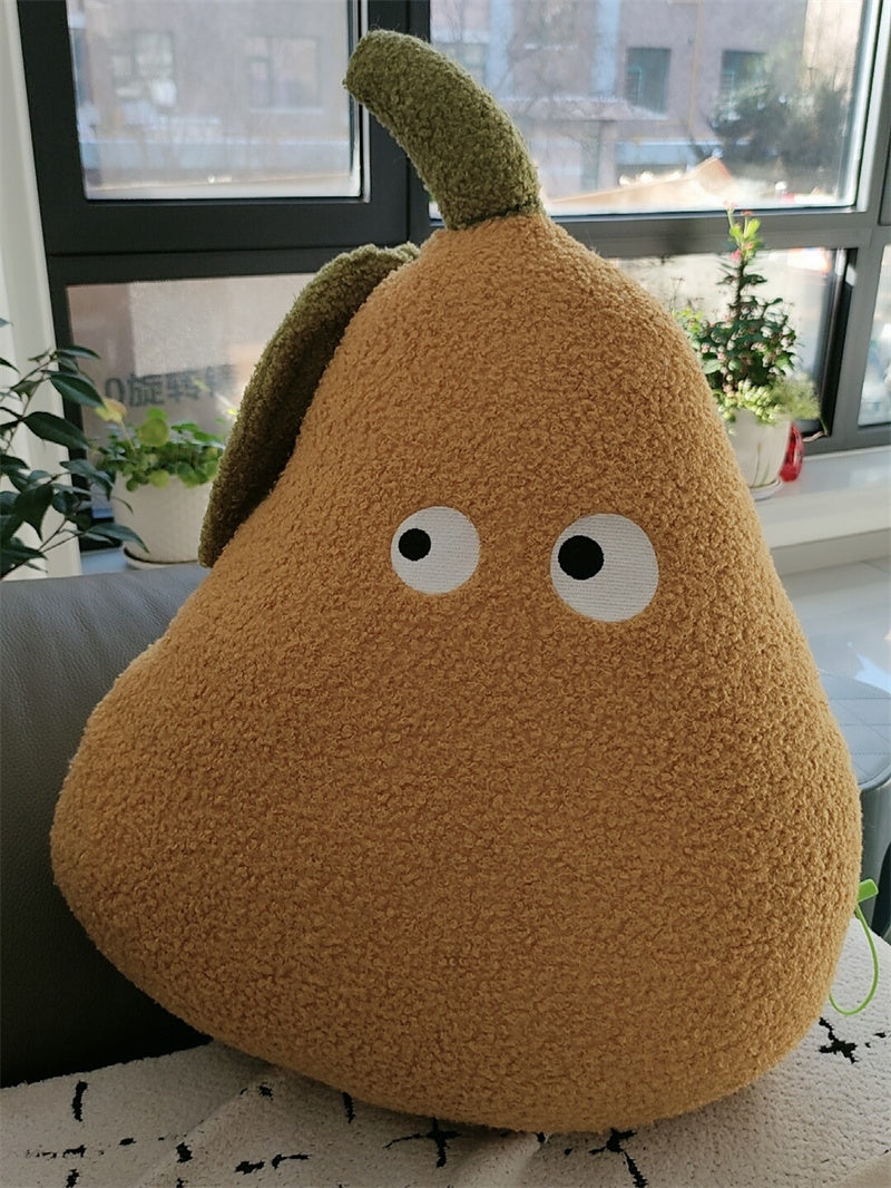 Cute Pear Shaped Plush Pillow - Soft Fruit Throw Pillow for Sofa Bedroom Decor Gift